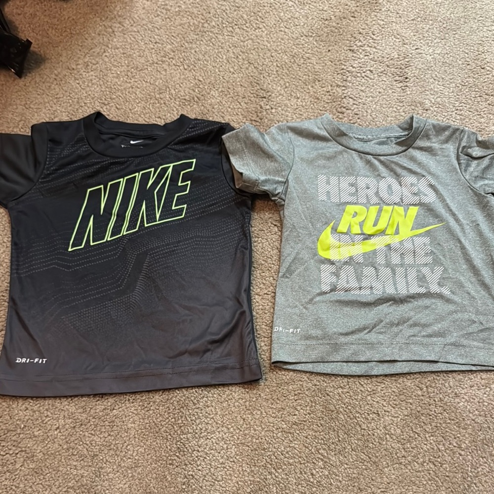 Nike Black and Gray Short Sleeve Tees with Neon Accents